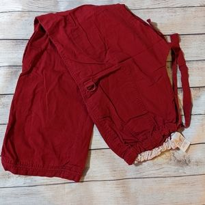 Koi Lindsey Cargo Scrub Pants, Women's LARGE TALL, Red